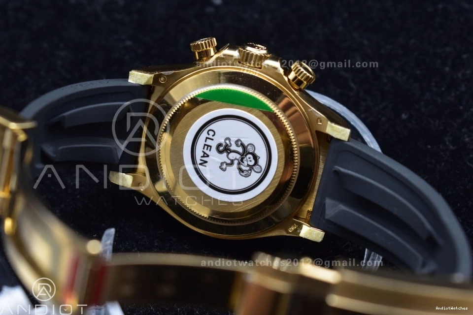 Best 759 Daytona 116518 Black Oysterflex 1:1 Dial Breathable SA Rubber Strap on Edition Clean 1202